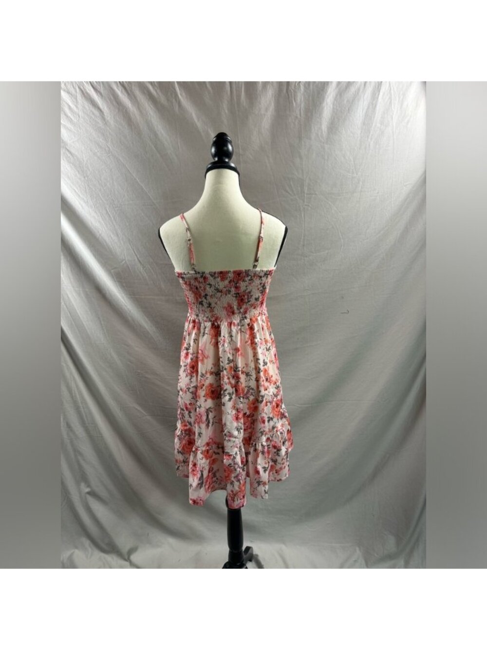 Floral Print Ruffle Hem Shirred Cami Dress - Picture 8 of 8